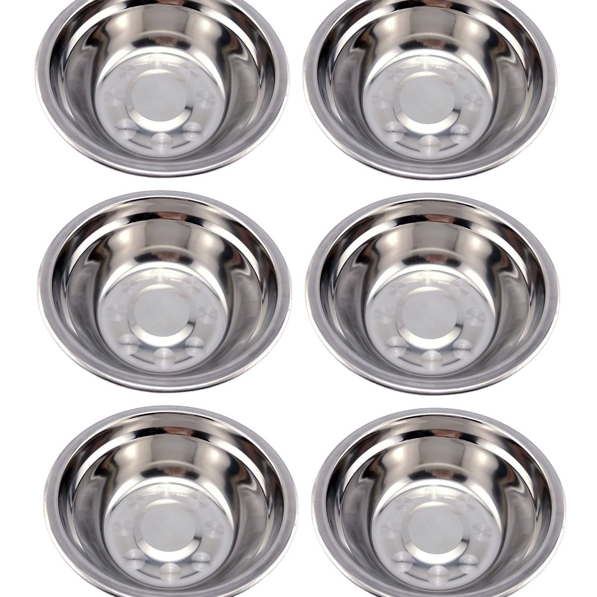 GENERICO - Pack x6 Tazones de Metal Pesados 72g - 16CM PEQUEÑO