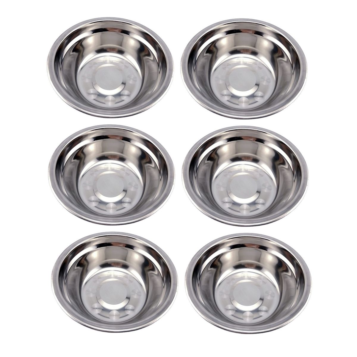 GENERICO - Pack x6 Tazones de Metal Pesados 72g - 16CM PEQUEÑO