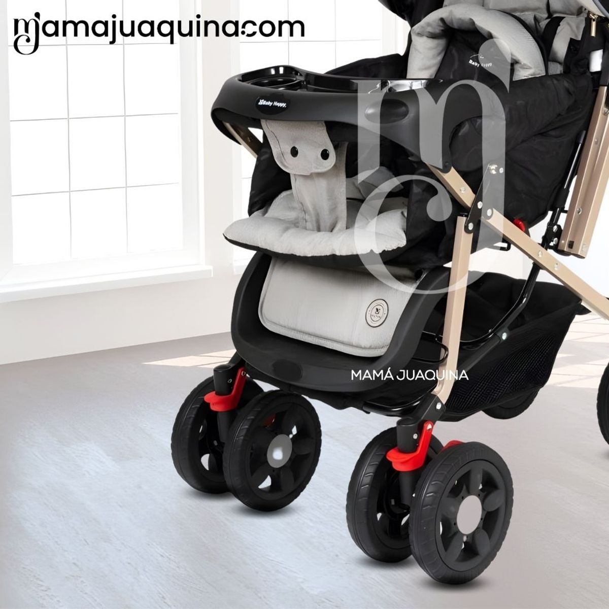 BABY HAPPY - Coche Cuna Baby Happy «VINTAGE NEW» Black