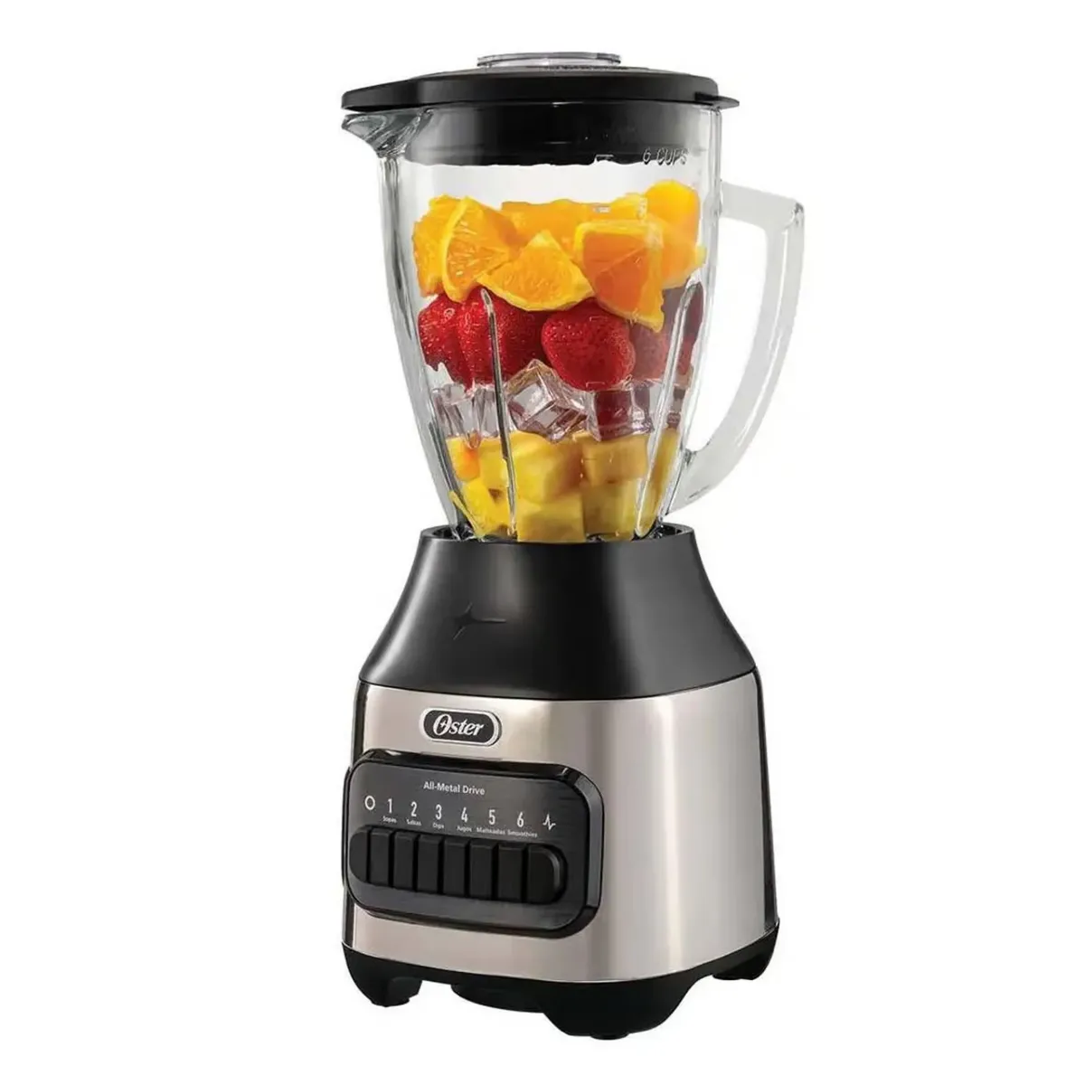 OSTER - Licuadora Con Vaso de Vidrio 6 Velocidades mas pulso 800W BLSTPEG-NPB