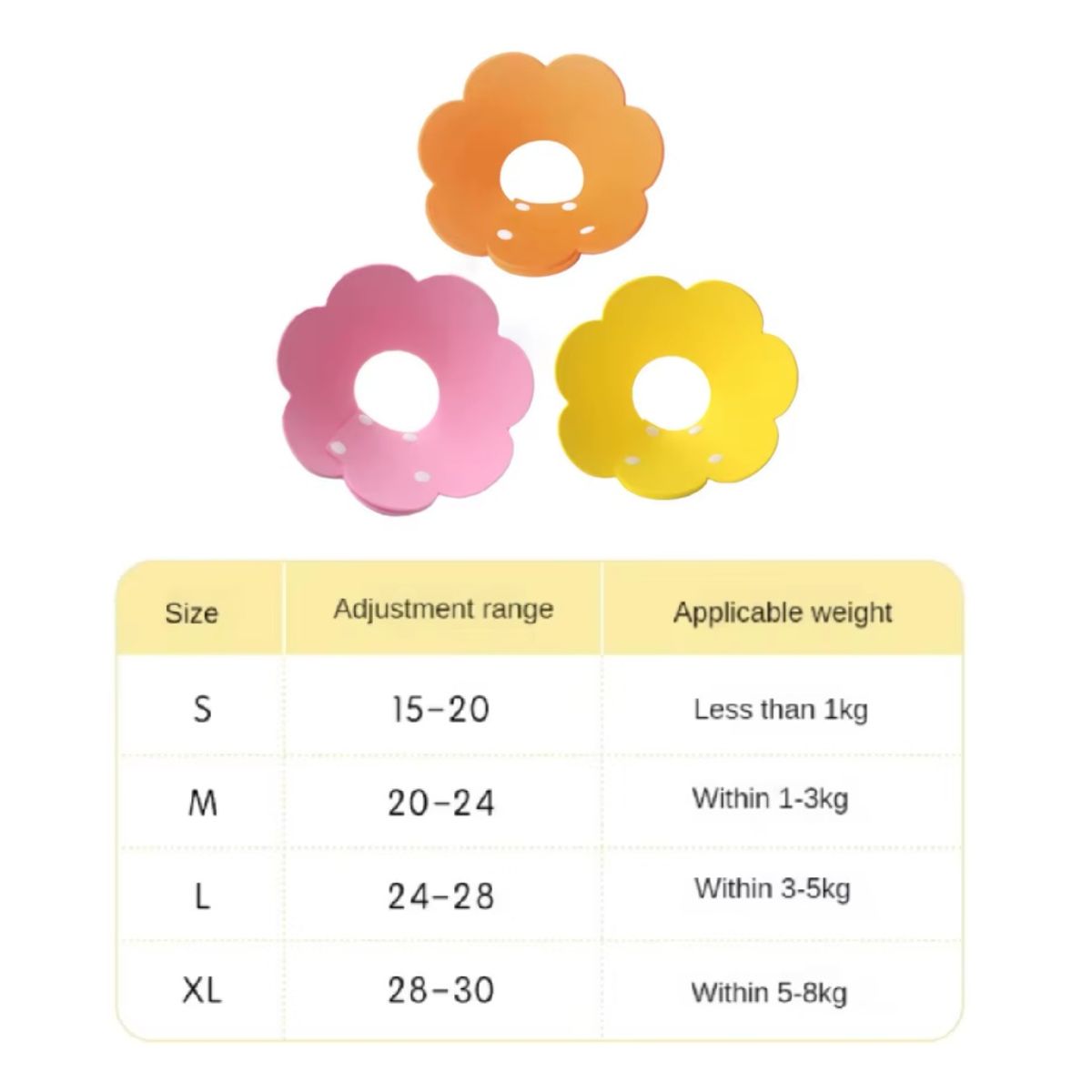 GENERICO - Cono isabelino flor naranja perros y gatos pequeños S