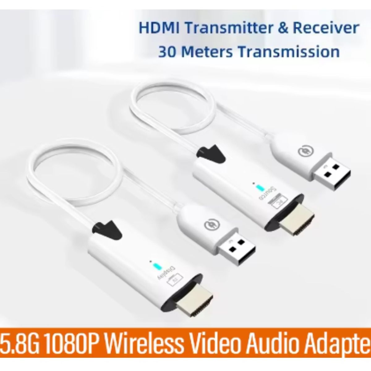 GENERICO - Extensor Hdmi Inalámbrico Transmisor Receptor Wireless 30m Blanco