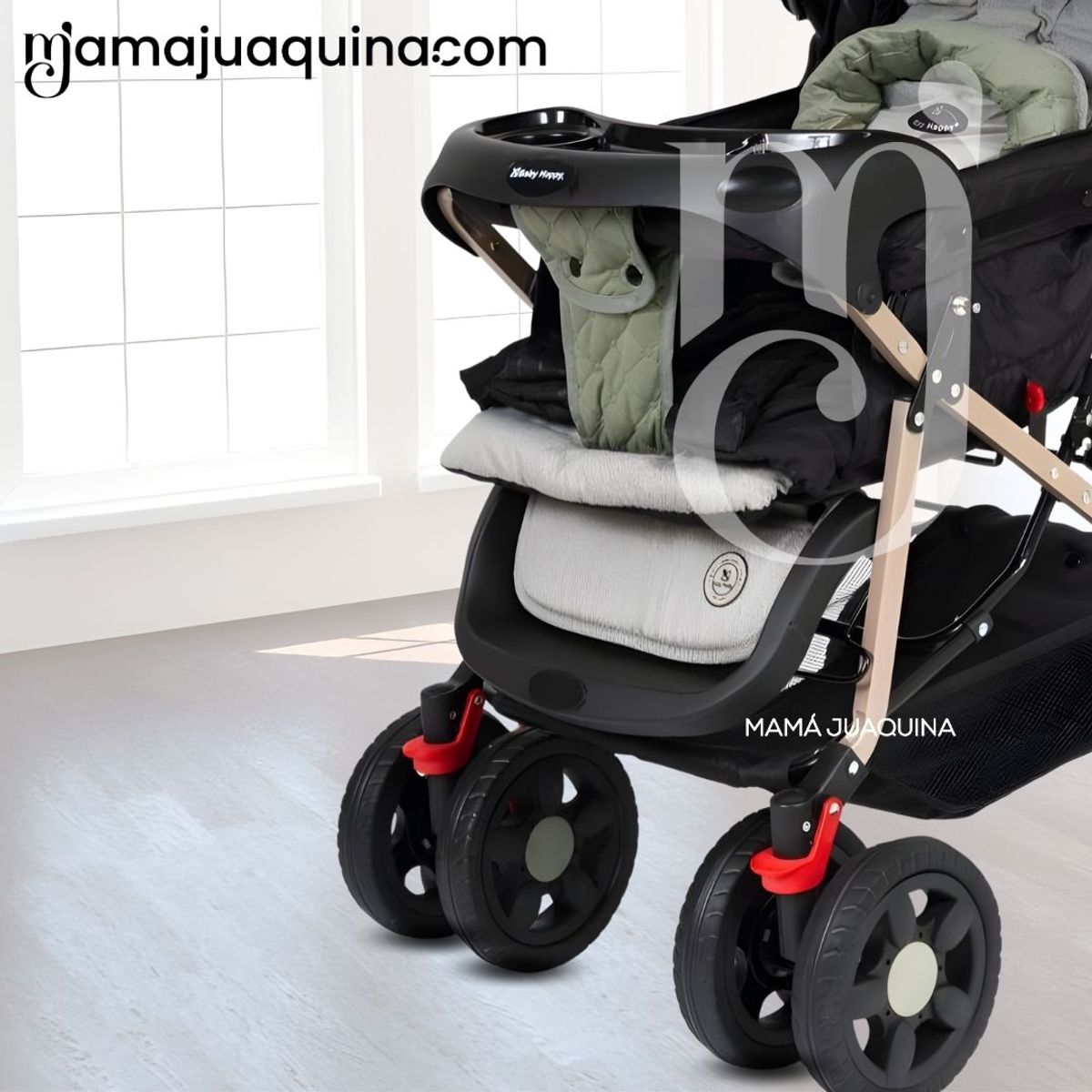 BABY HAPPY - Coche Cuna Baby Happy «VINTAGE NEW» Green