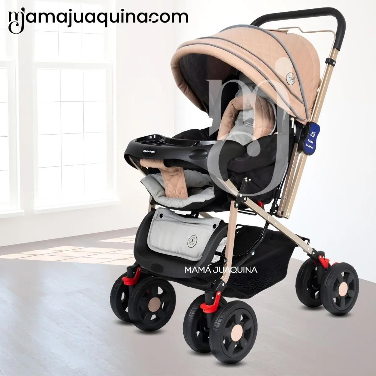 BABY HAPPY - Coche Cuna Baby Happy «VINTAGE NEW» Beige