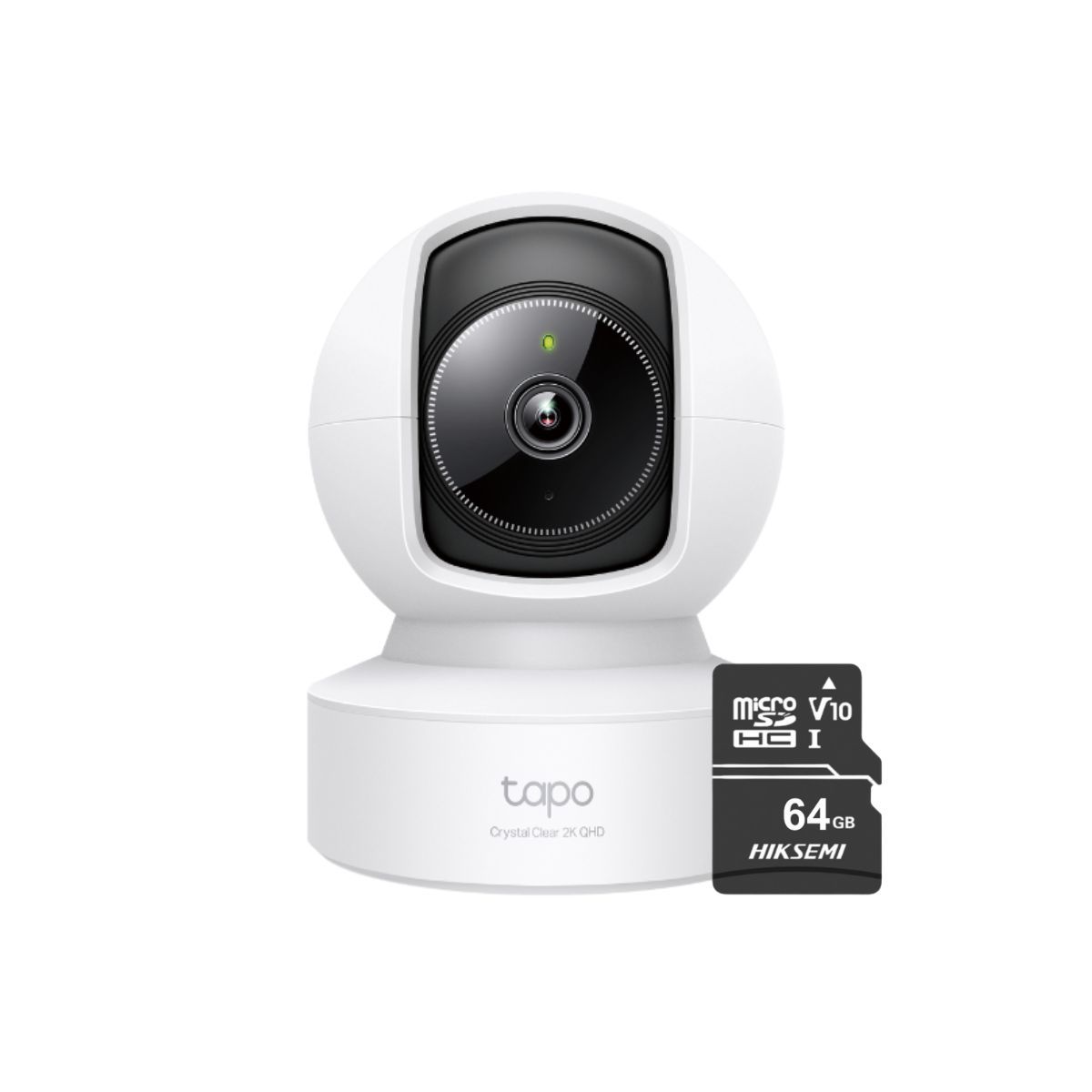 TP LINK - Cámara de seguridad WiFi Interior Tapo C222 2K QHD con giro 360° y Micro SD 64GB