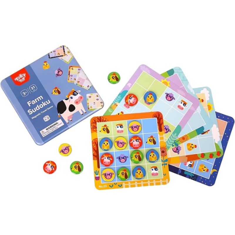 GENERICO - Juego de Mesa Sudoku Magnético de Viaje Temática La Granja