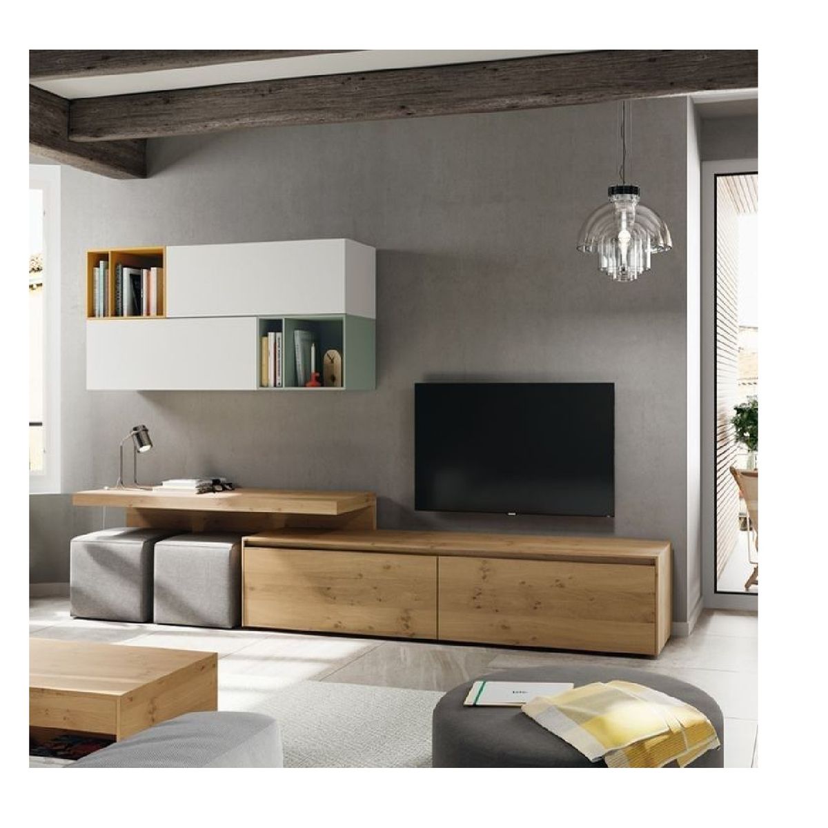 TU MESITA - Mesa de TV Minimalista Eguren Multicolor 4 puertas TU MESITA