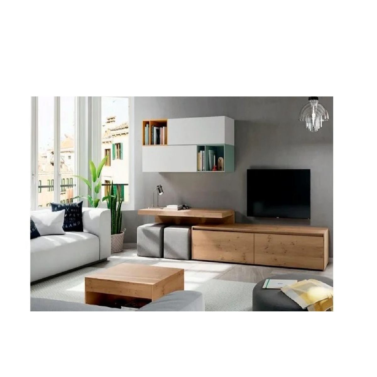 TU MESITA - Mesa de TV Minimalista Eguren Multicolor 4 puertas TU MESITA