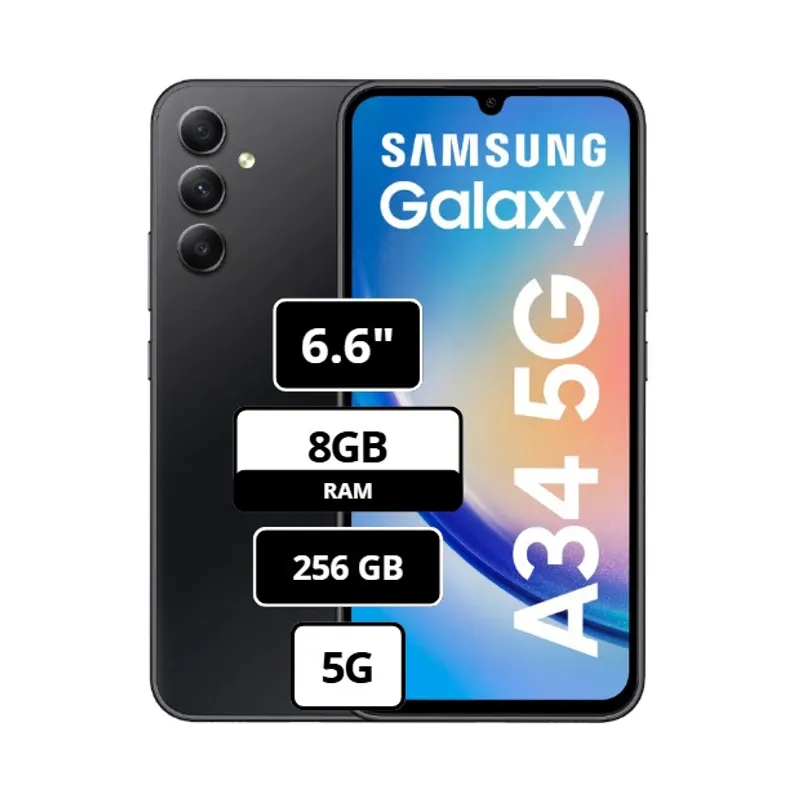 SAMSUNG - Celular Samsung Galaxy A34 256GB   8GB RAM 6,6" Pulg - NEGRO GRAFITO