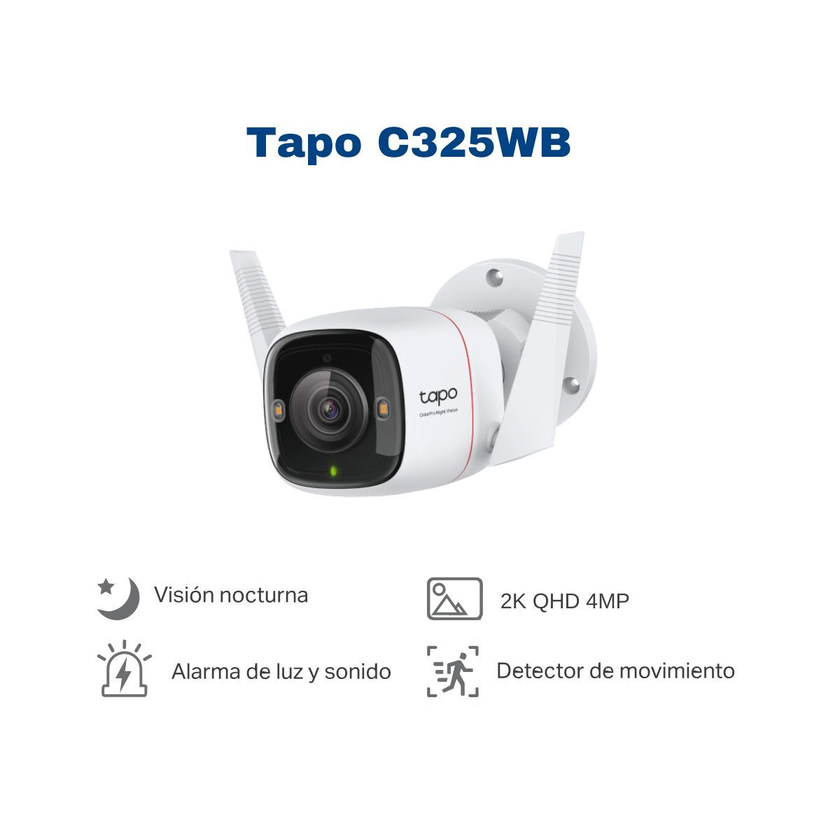 TP LINK - Cámara de seguridad Tapo C325WB 1K QHD WIFI + Micro SD 64GB para exteriores