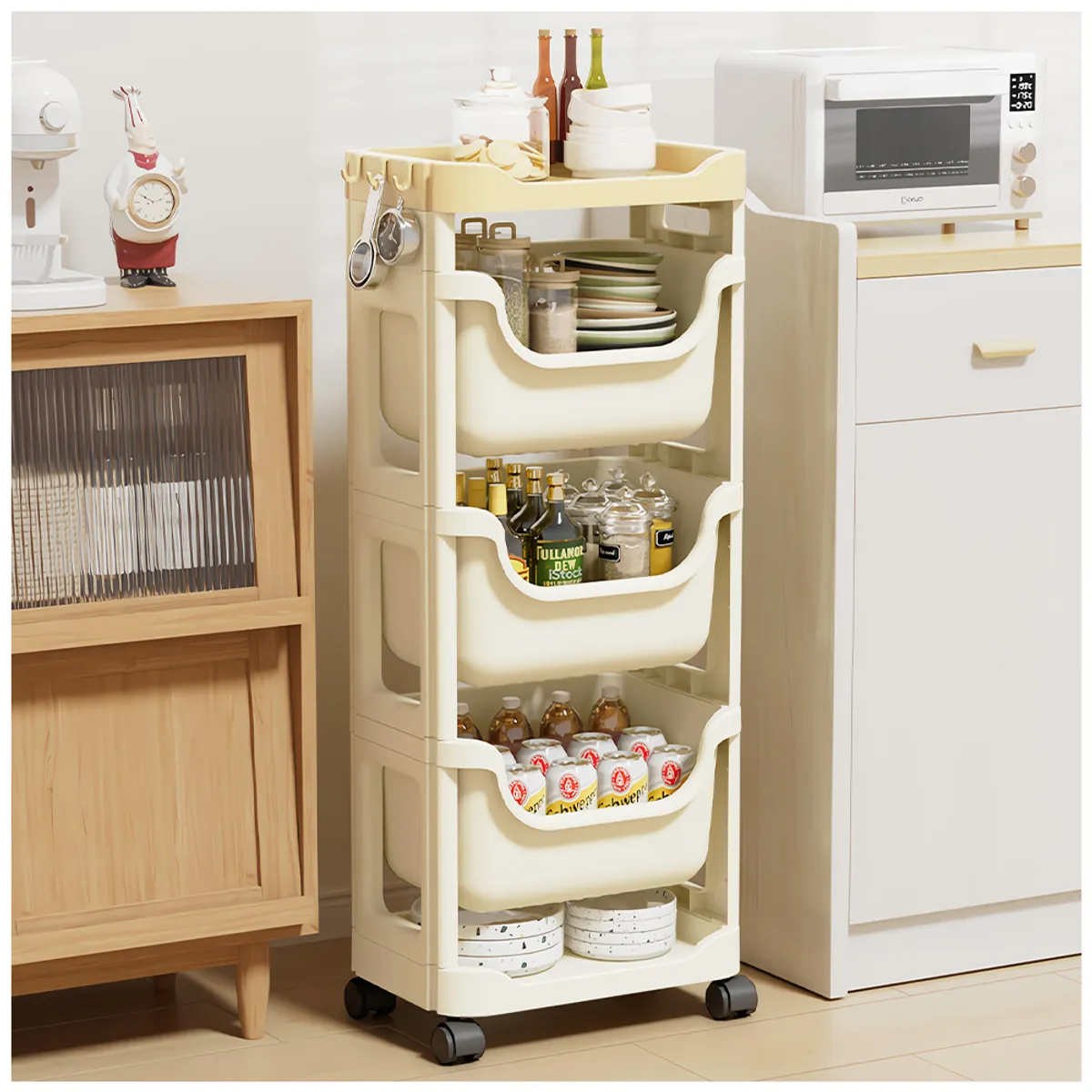 KELLER - Carrito Organizador 5 Niveles con Ruedas para Cocina JX2