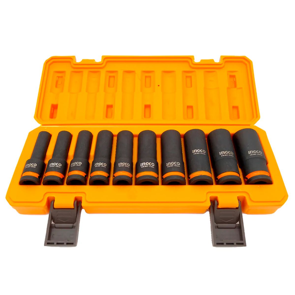 INGCO - Juego Set Dados Impacto Largos Ingco HKISSD12102L 1/2″ 10 Pcs