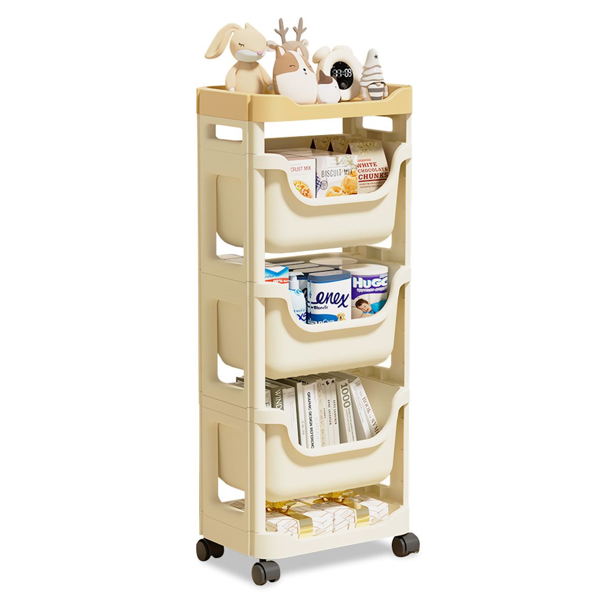 KELLER - Organizador de Pañales Y Accesorios de Bebé 5 Niveles con Ruedas JX2