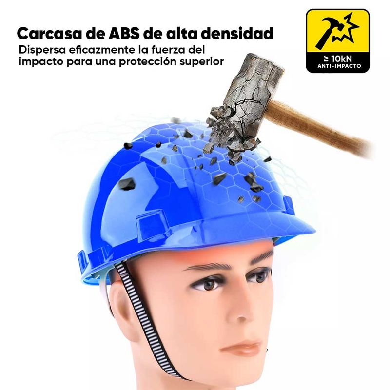 SAFETOE - Casco de seguridad w-003 Azul + barbiquejo Safeyear