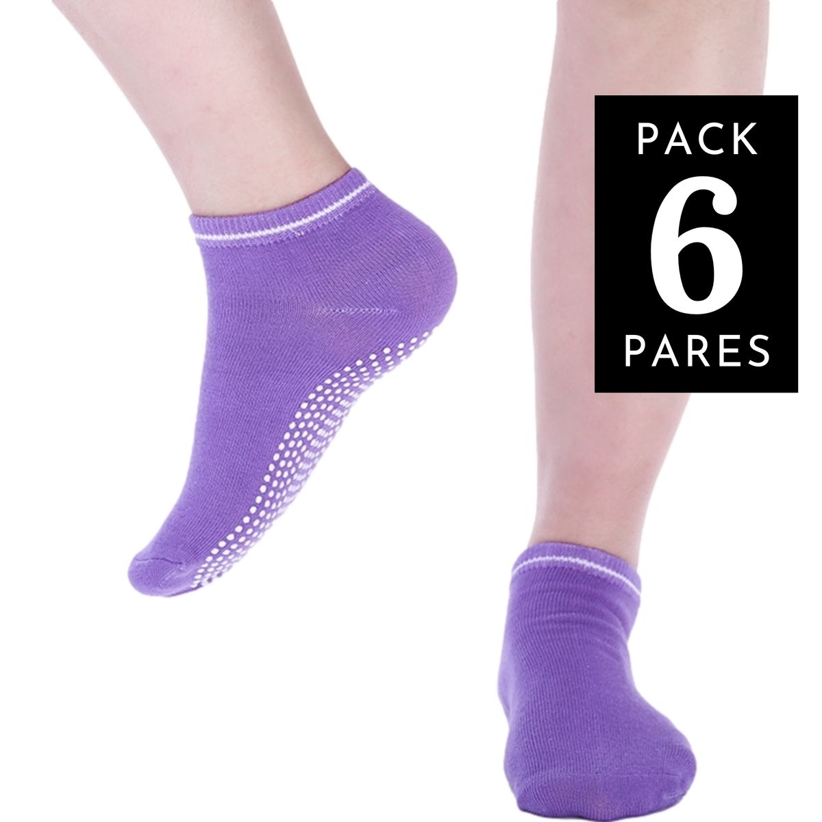 GENERICO - Medias Antideslizantes Marinera Danza Yoga Pilates Fitbox PACK 6 PARES