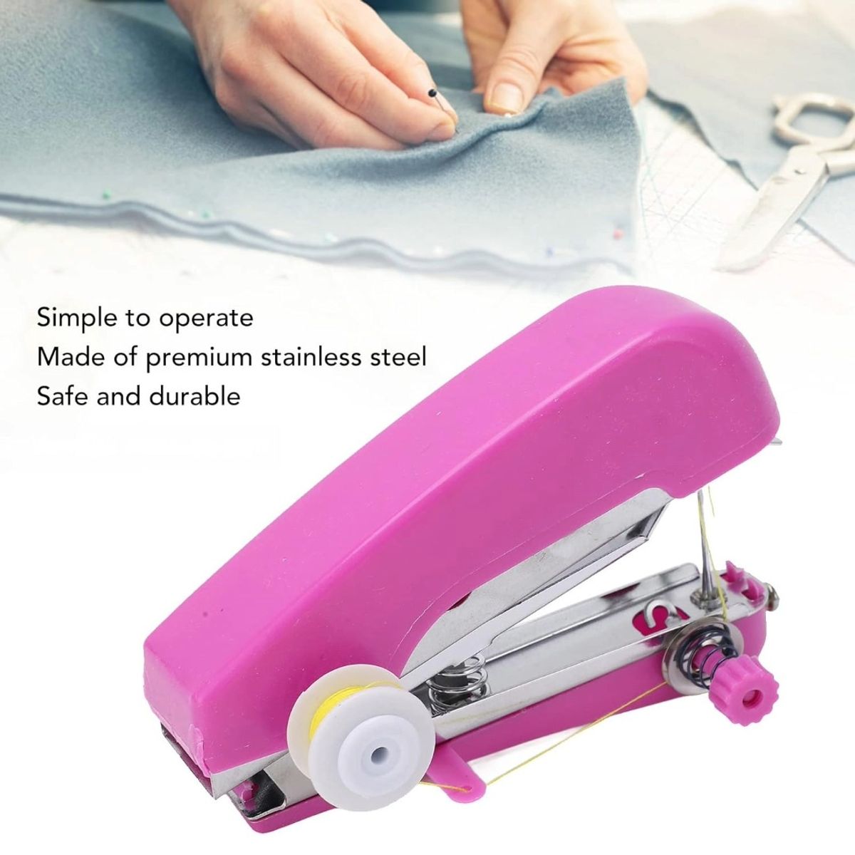 GENERICO - Mini Máquina de Coser Manual Portátil  Para Manualidades Bricolaje y Reparaciones en Casa