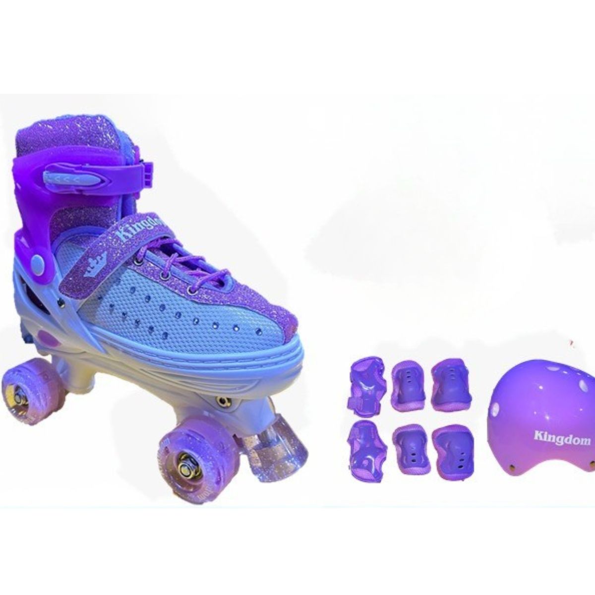 KINGDOM - PATINES 4 RUEDAS LILA CON LUCES TALLA L 38-41