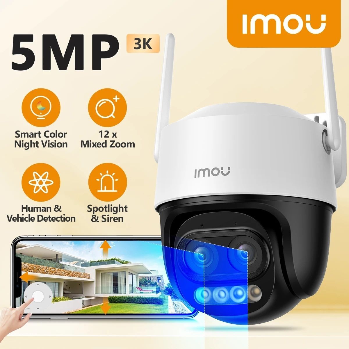 IMOU - IMOU - Cámara WiFi Cruiser Z 5MP 3K Doble Lente IP66 - Blanco