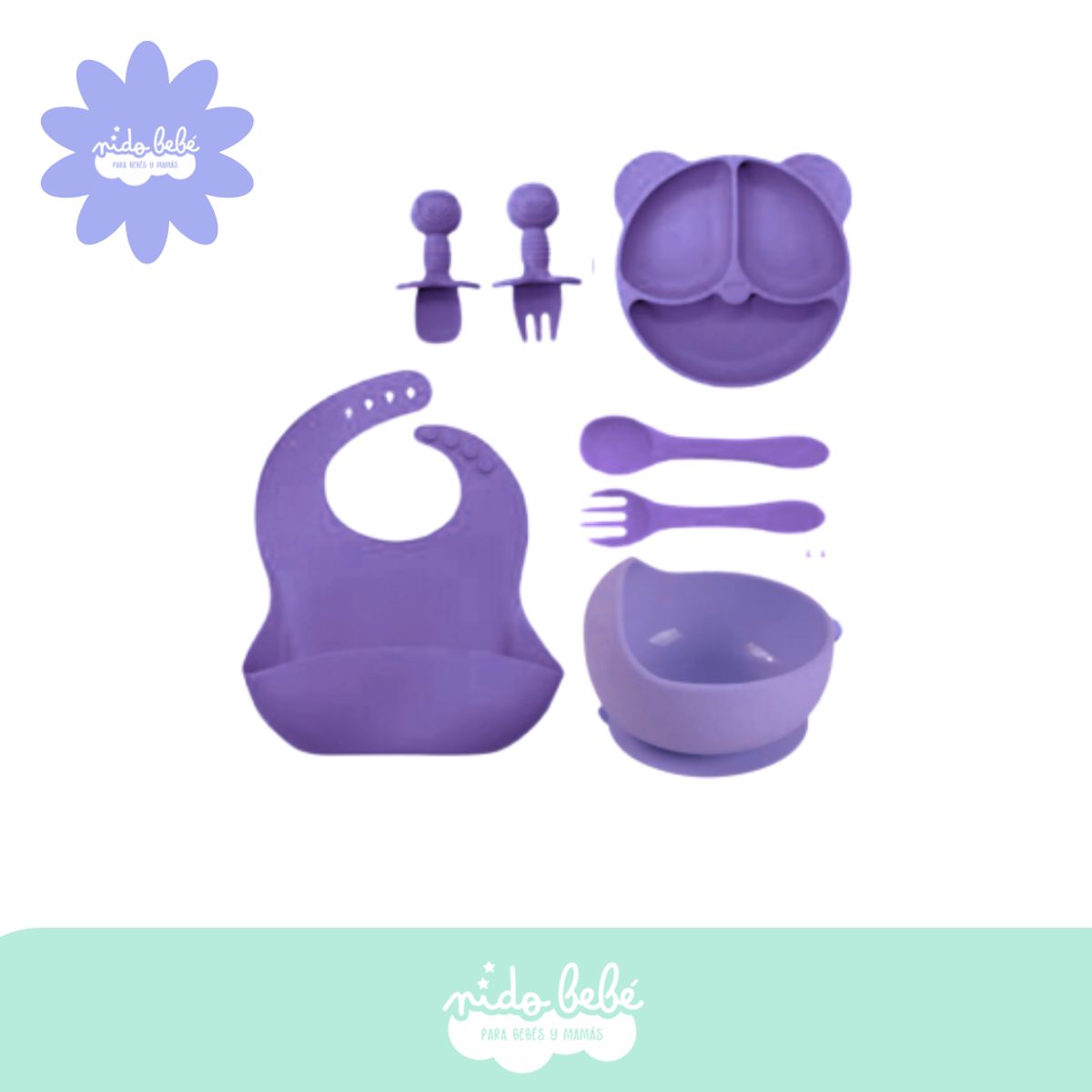 Baby - Set de alimentación Osito Morado