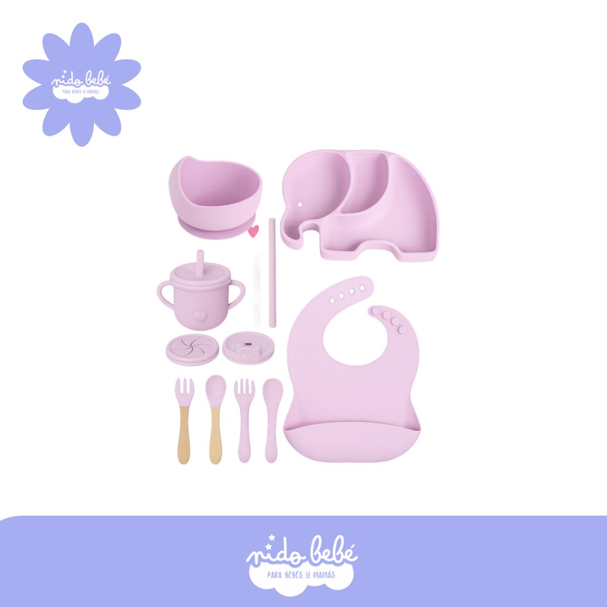 BABY - Set de alimentación Elefante Rosado