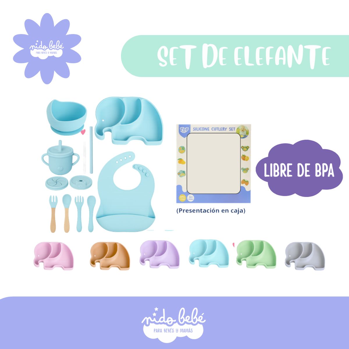 BABY - Set de alimentación Elefante Gris