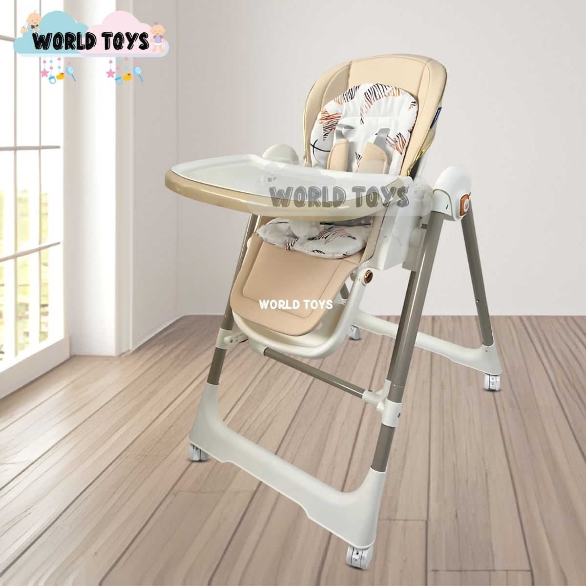 Baby - Silla de Comer Columpio 2 en 1 «KING» Edición Limitada Beige