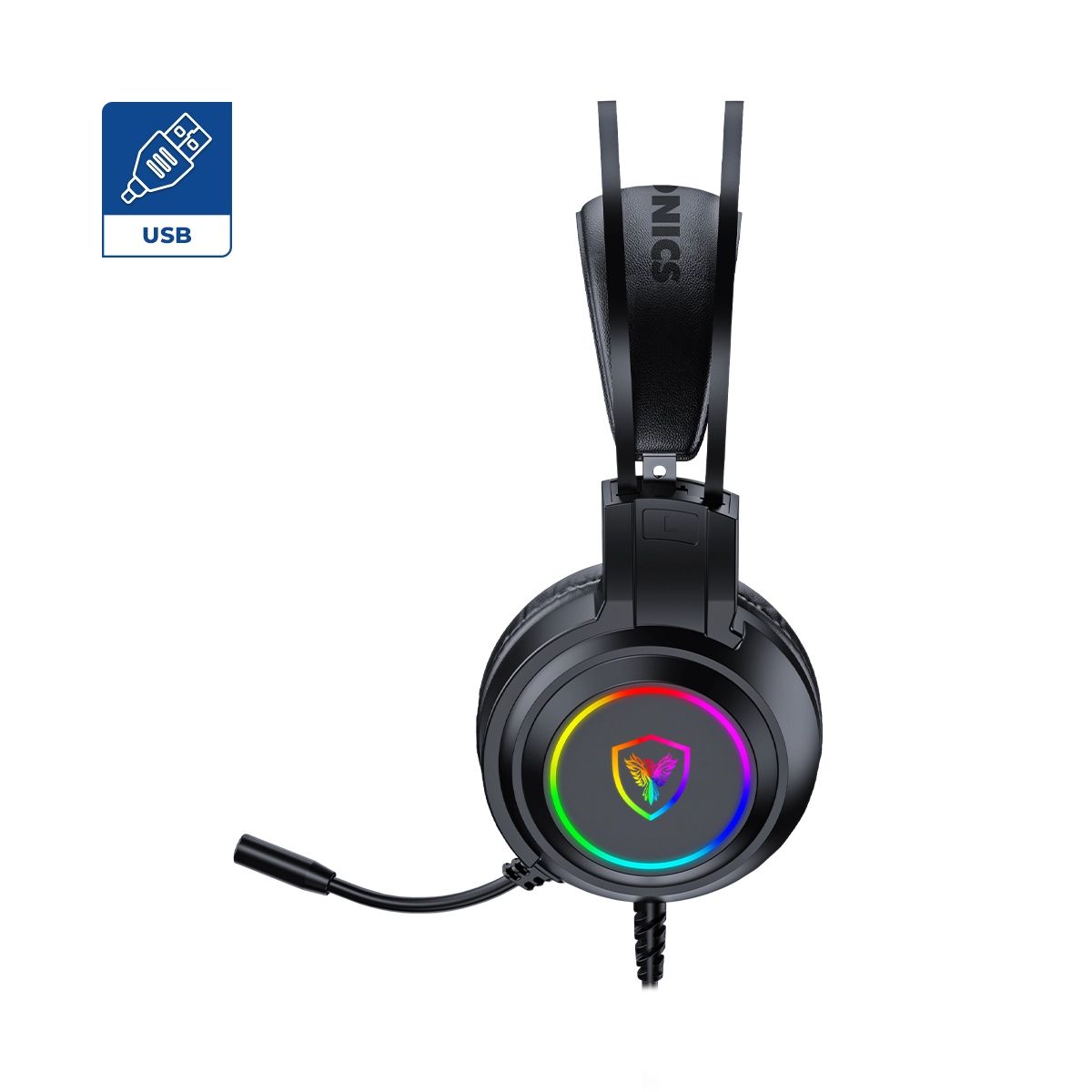 MICRONICS - Auricular Gamer Alámbrico 7.1 RGB USB Micronics Avanty MIC HG801