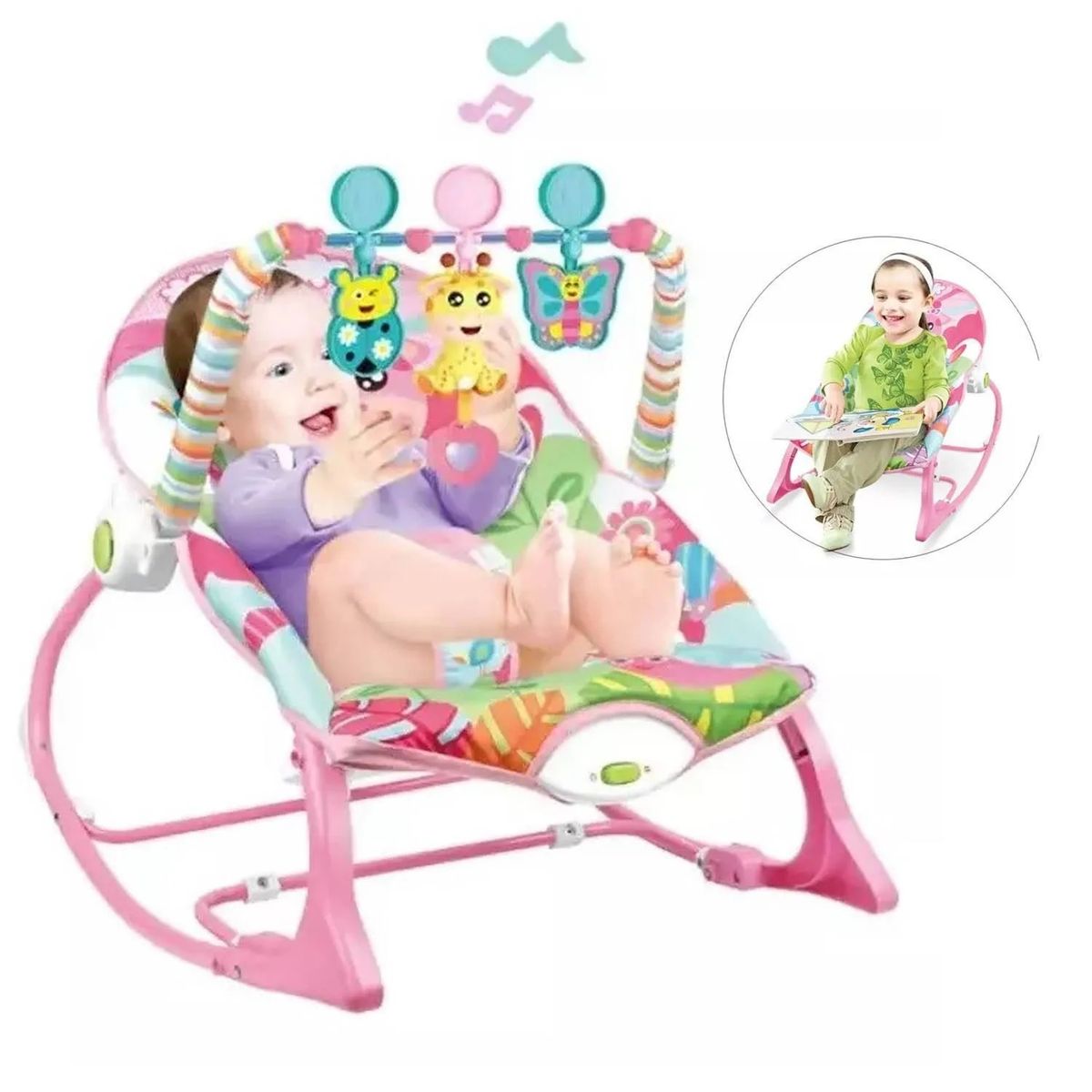 GENERICO - Silla Mecedora Musical y Vibrador Kimmy Rosado