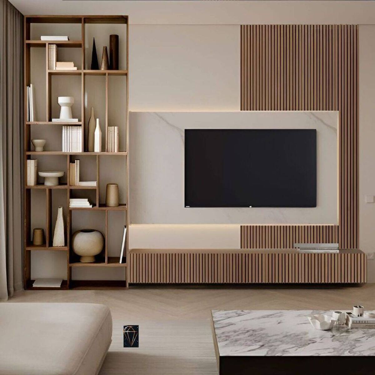 TU MESITA - Mesa de TV Century con Luces Led Color PanelaBlanco TU MESITA