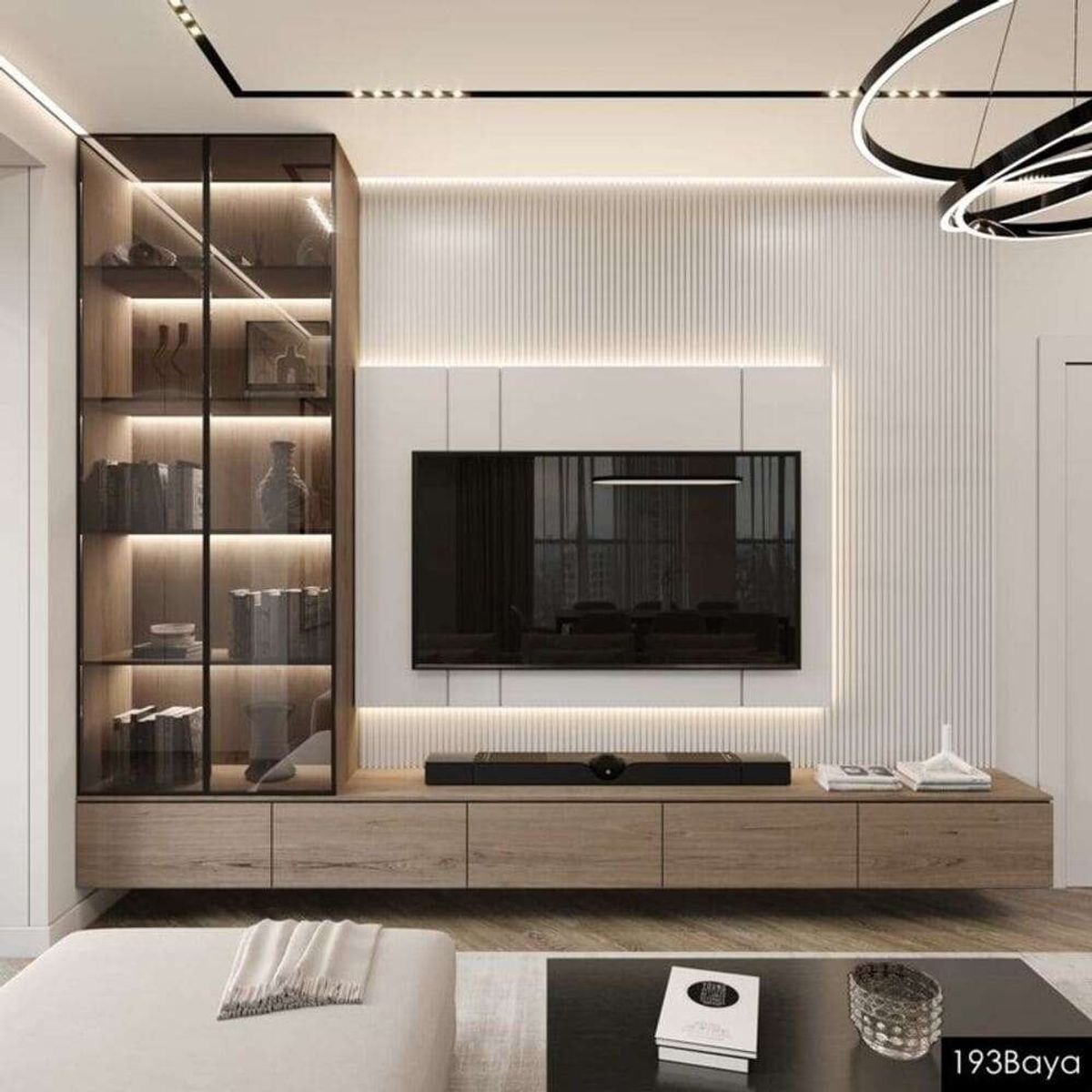 TU MESITA - Mesa de TV Mair con Luces Led Color BardolinoBlanco TU MESITA