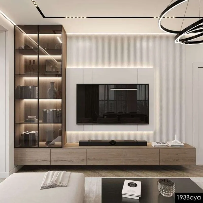 TU MESITA - Mesa de TV Mair con Luces Led Color BardolinoBlanco TU MESITA