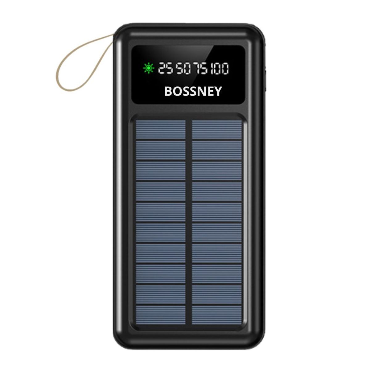GENERICO - Power Bank Solar BOSSNEY 20000 mAh 4 en 1 con Carga Rápida y LED