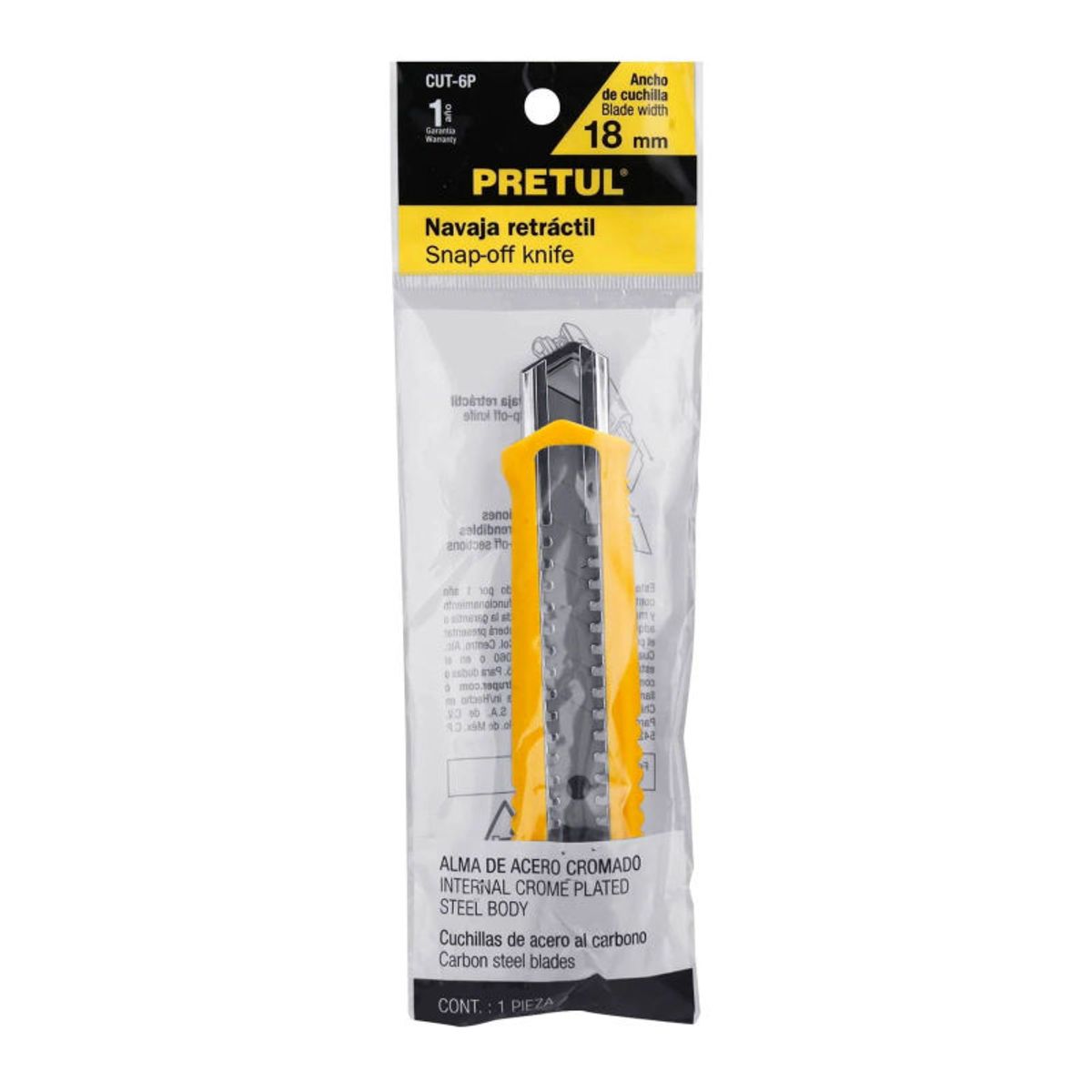 PRETUL - Cutter 18 mm plástico con alma metálica Pretul - 22396