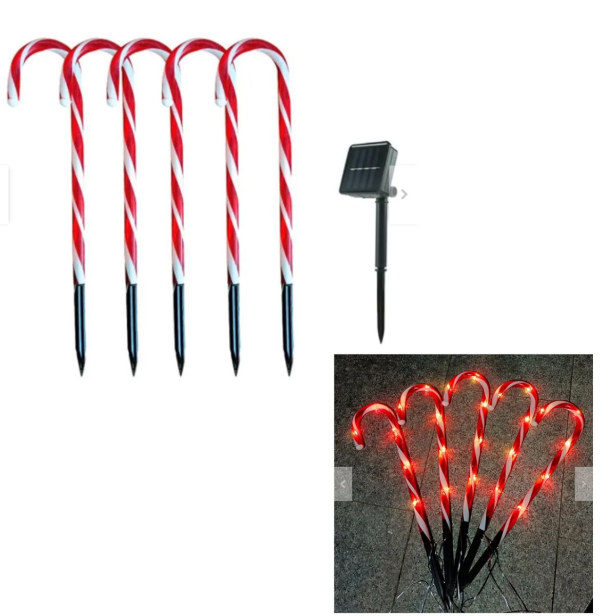 GENERICO - LUCES NAVIDEÑA DE SET BASTONES SOLARES DECORACION HOGAR JARDIN