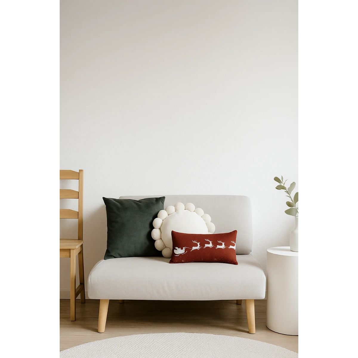 ZALMOHADAS - Set Navideño venado en rojo Estilo Nórdico 45x45cm Zalmohadas