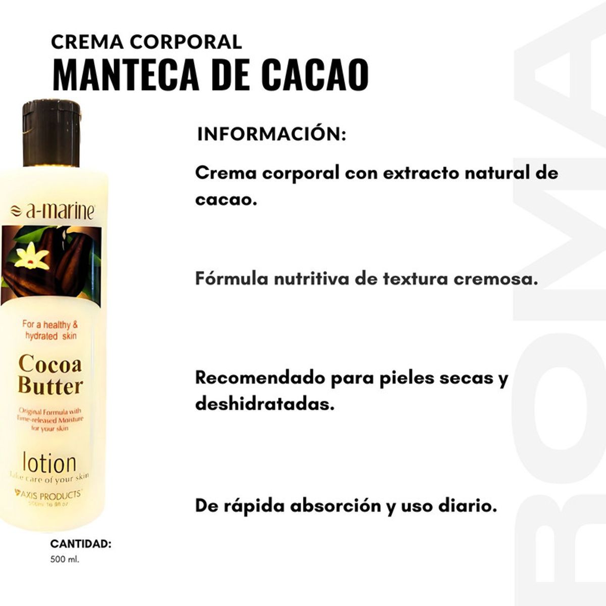 GENERICO - PACK 3 CREMA CORPORAL MANTECA DE CACAO 500ML