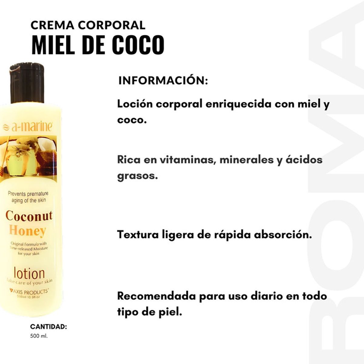GENERICO - PACK 2 CREMA CORPORAL MIEL DE COCO 500ML