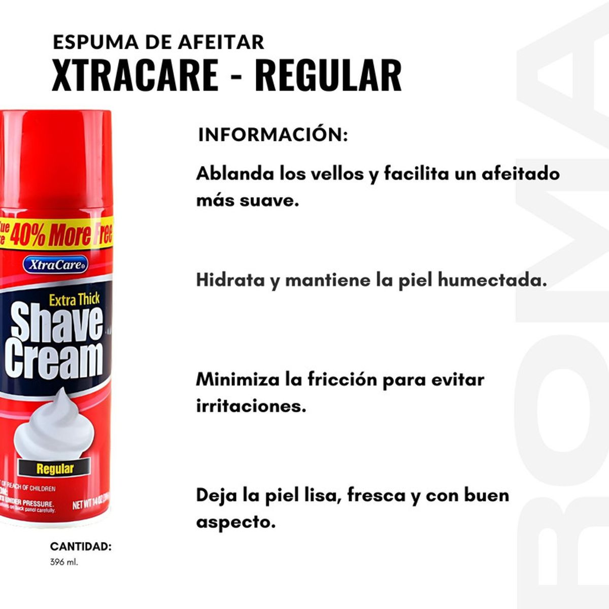 GENERICO - ESPUMA DE AFEITAR XTRACARE - REGULAR 396ML XTRACARE