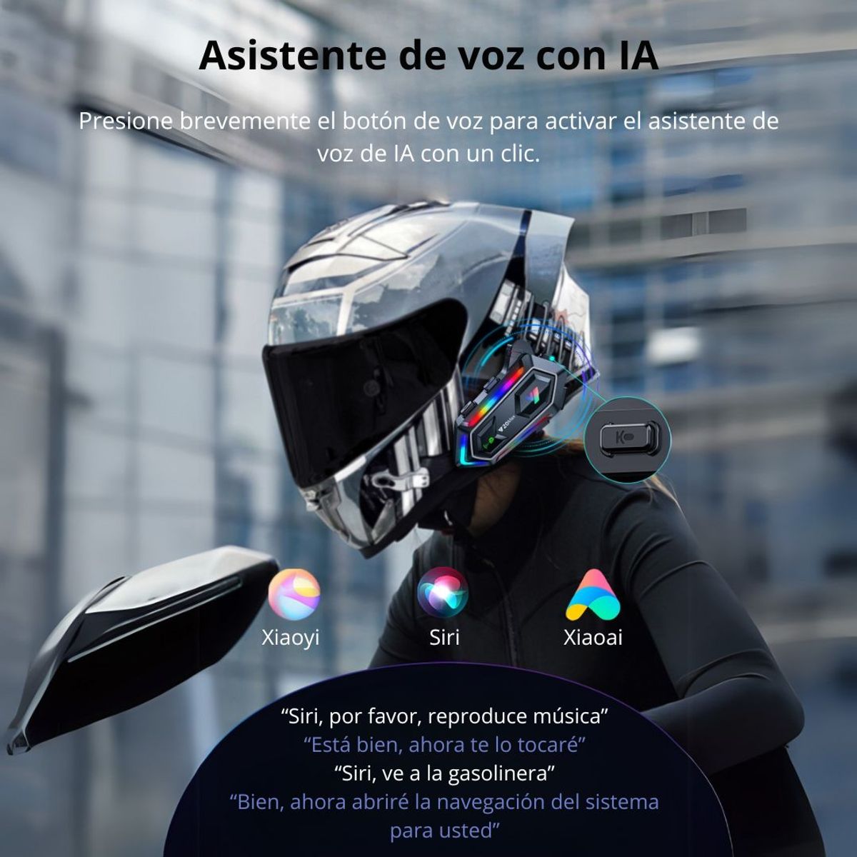 SEISA - Audífonos Bluetooth Casco SEISA MT-Y20MAX con Intercomunicador y RGB