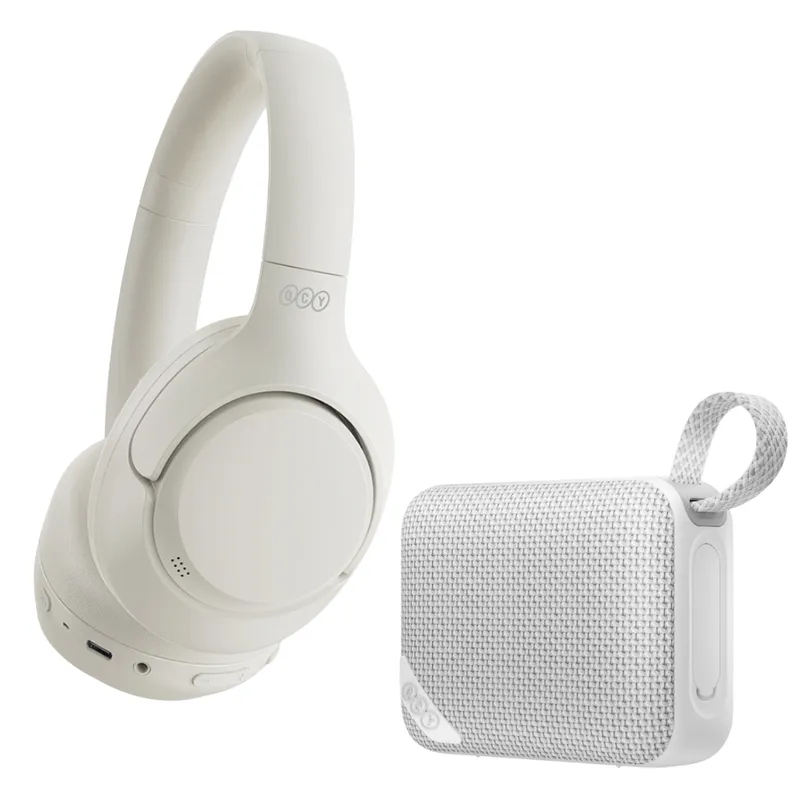 QCY - Combo QCY audífonos H3 + QCY speaker SP2 Blanco