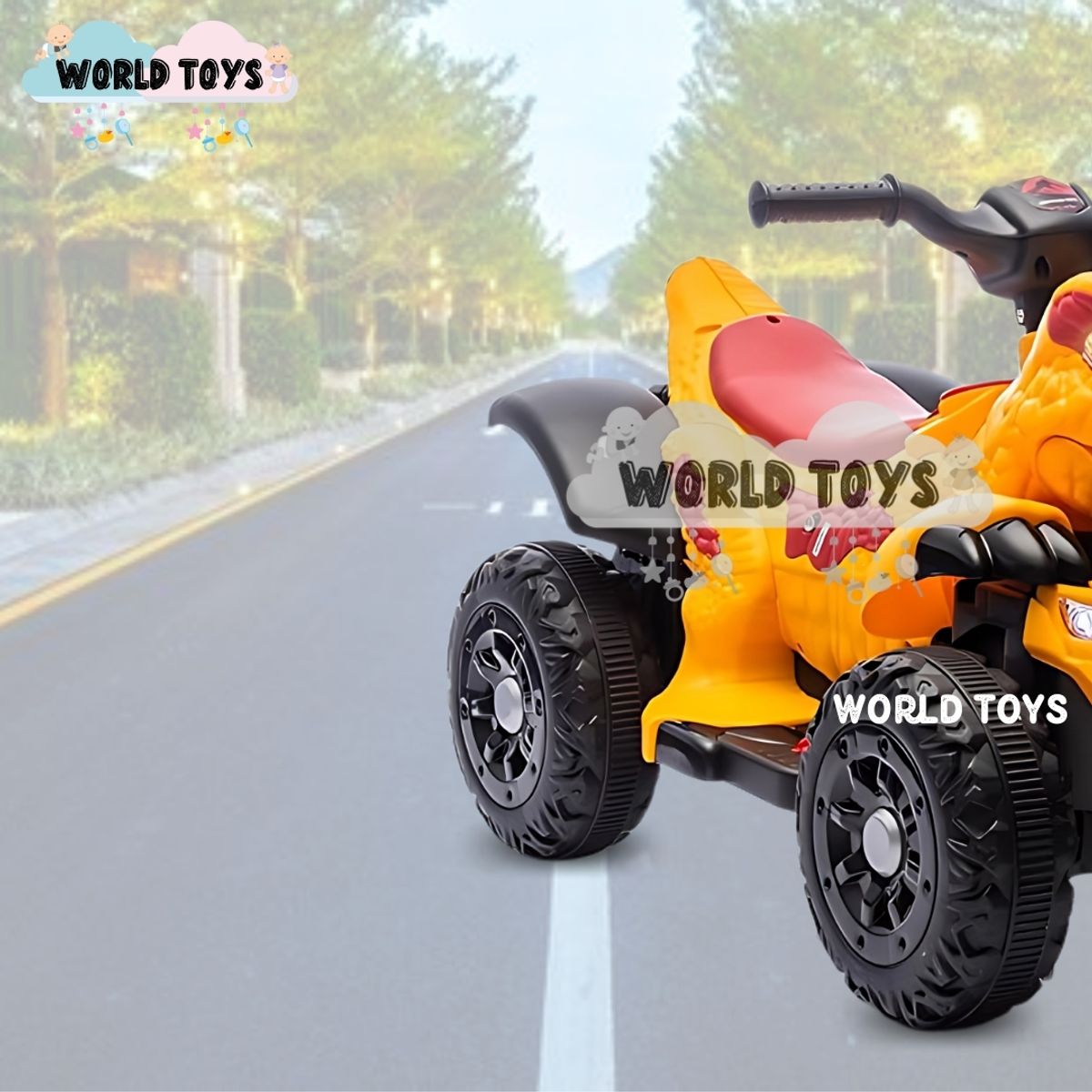 BEAUTIFUL - Cuatrimoto a Batería para Niños «REX» Control Remoto Orange