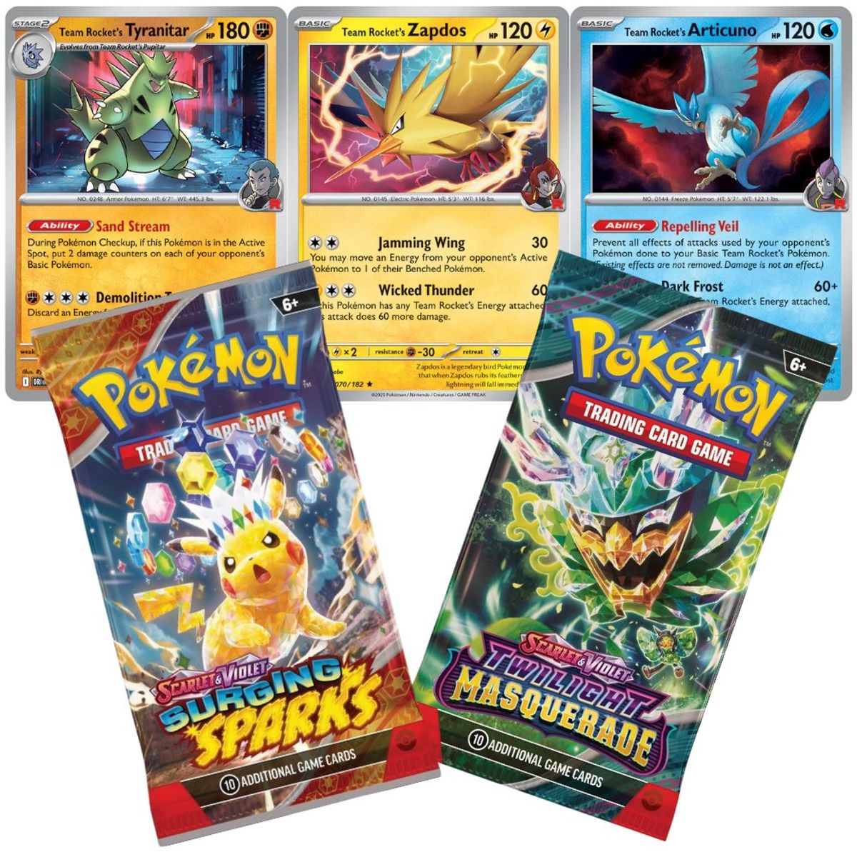 POKEMON - Cartas Pokemon TCG Zapdos Articuno Tyranitar Card Set - Inglés