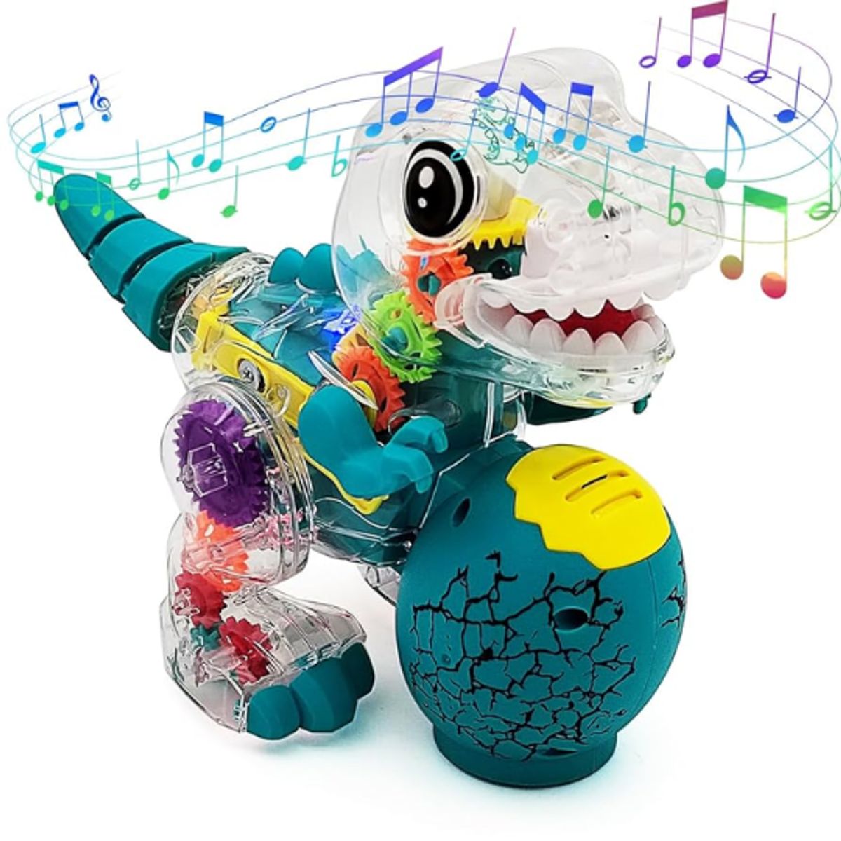 GENERICO - Robot T-Rex Transparente con Luces y Música