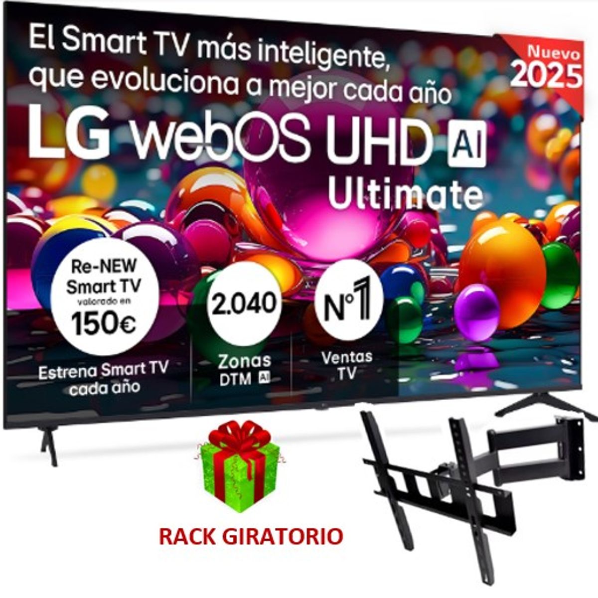 LG - TELEVISOR 75 LG 75UA8000PSB SMART TV UHD 4K THINQ AI 2025