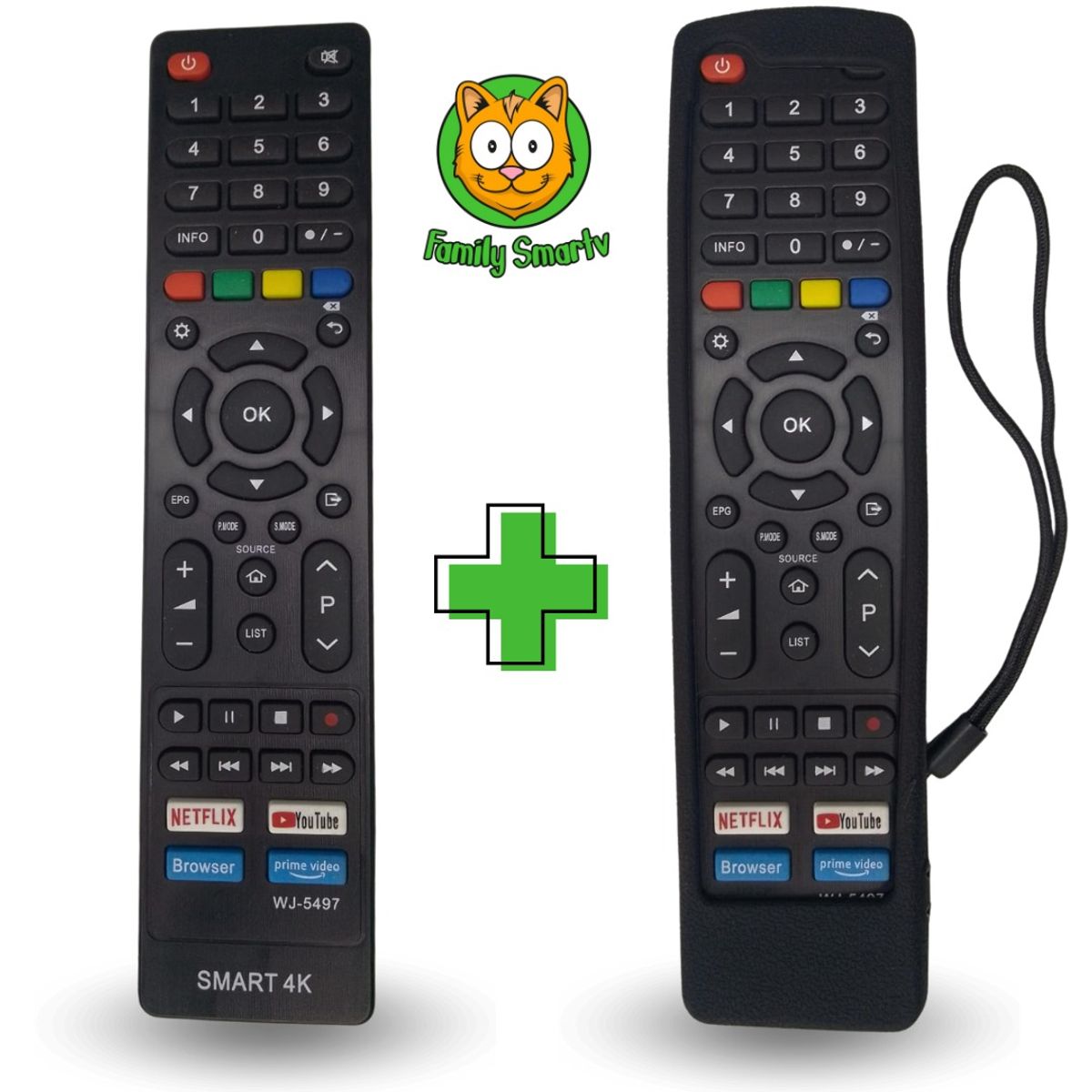 GENERICO - Control Remoto Jvc Smart Led Lt-43kd395  + Funda Negra