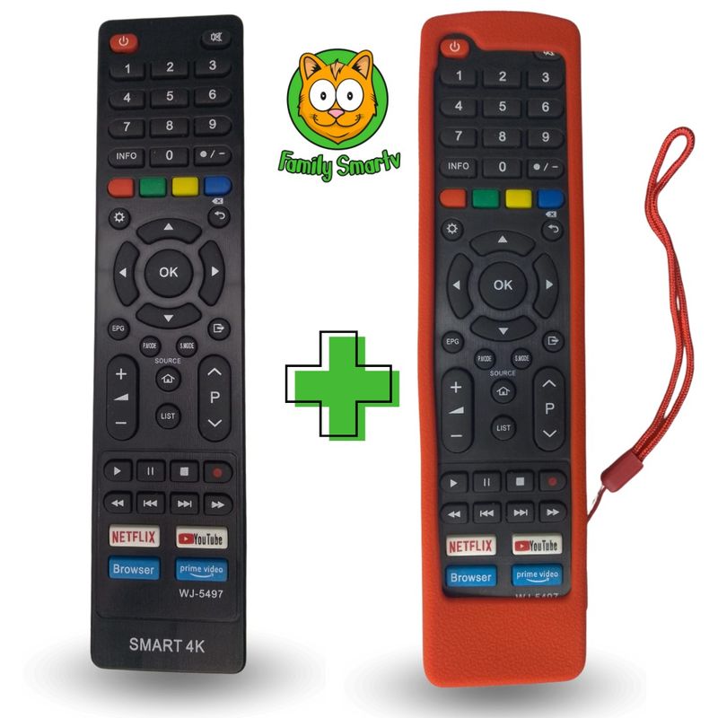 GENERICO - Control Remoto Jvc Smart Led Lt-43kd395  + Funda Roja