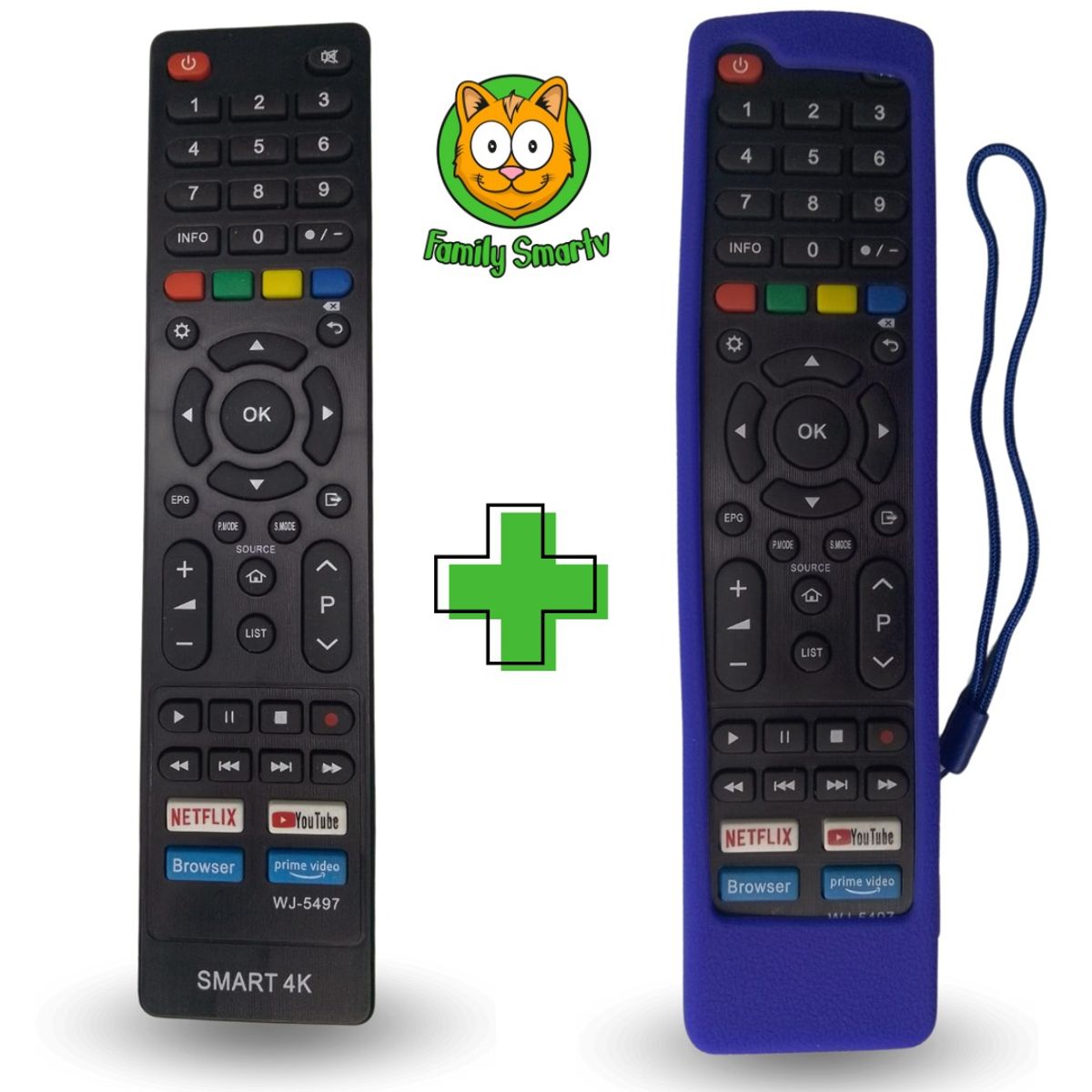GENERICO - Control Remoto Jvc Smart Led Lt-43kd395  + Funda Azul