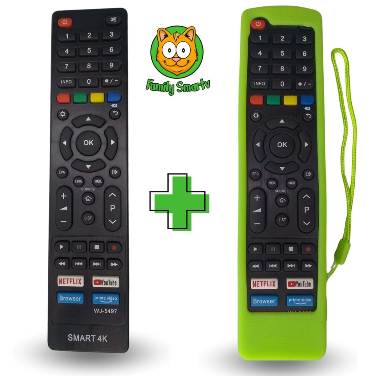 GENERICO - Control Remoto Jvc Smart Led Lt-43kd395  + Funda Verde