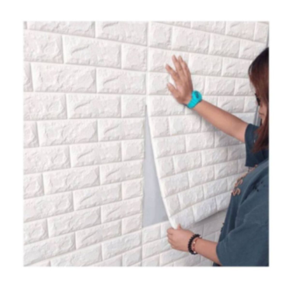 GENERICO - Pack x10un Papel Tapiz Autoadhesivo 3D Blanco