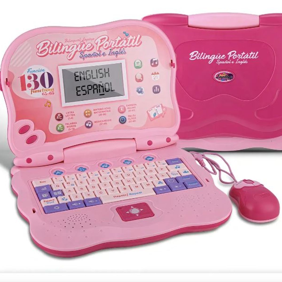 GENERICO - Laptop Educativa Español e Inglés Kids con Cargador Rosado